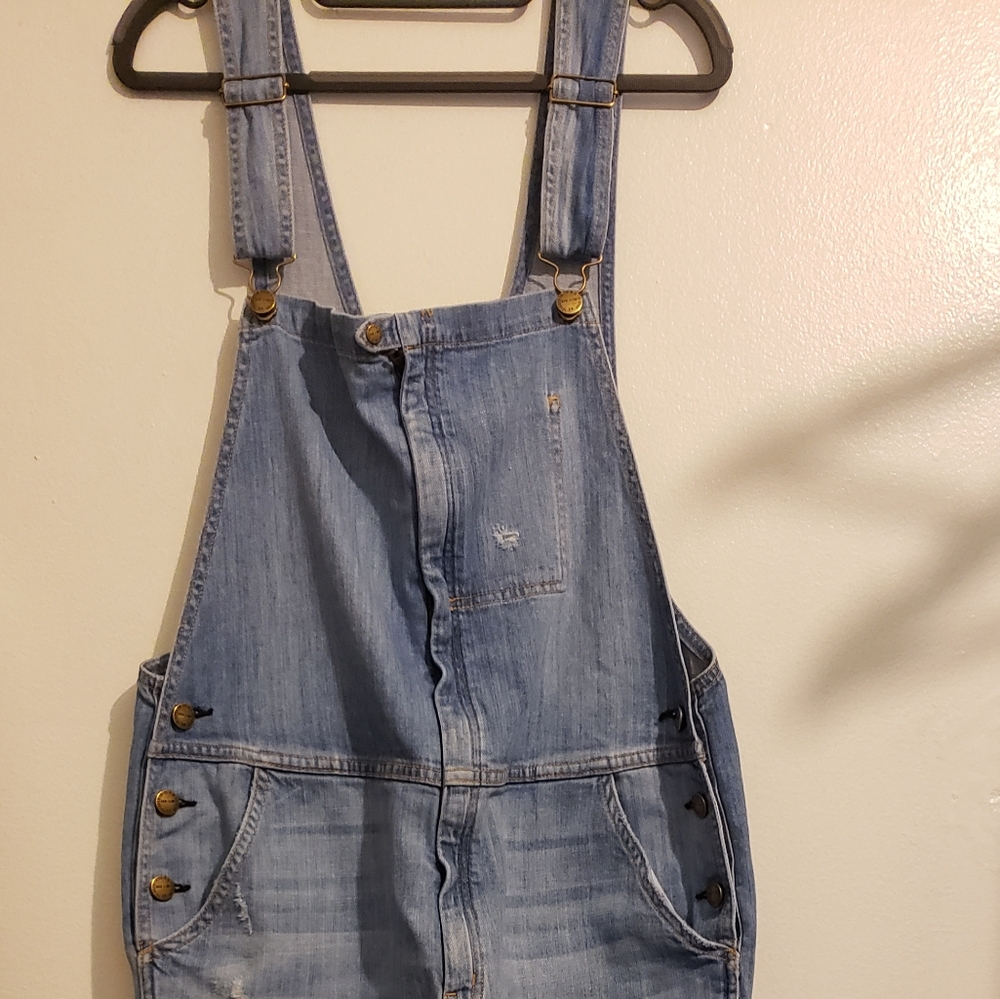Current/Elliott  denim/distressed/overall/ size 2